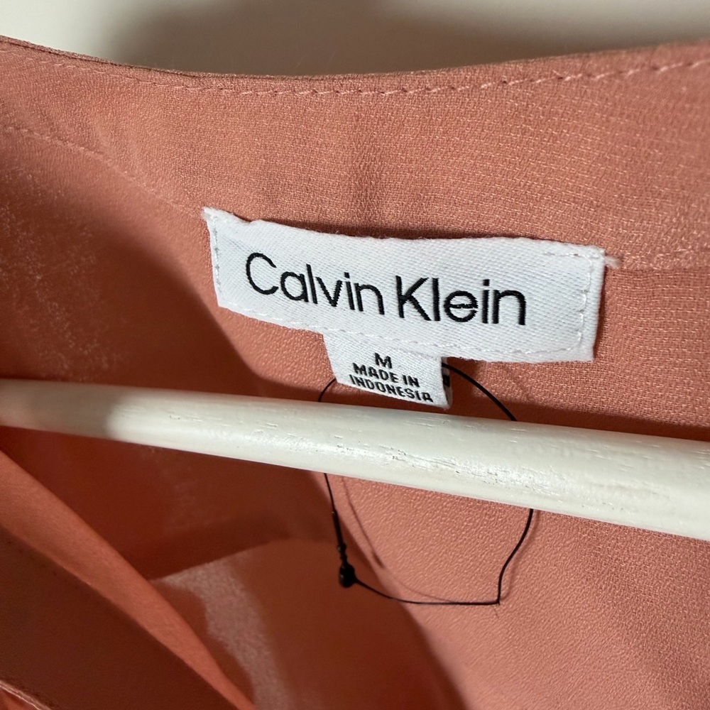 Calvin Klein Ruffled Sleeve Blouse - Coral - Picture 3 of 3